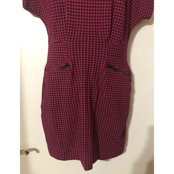 French Connection Mini Dress Houndstooth Print  4 - Picture 5 of 8